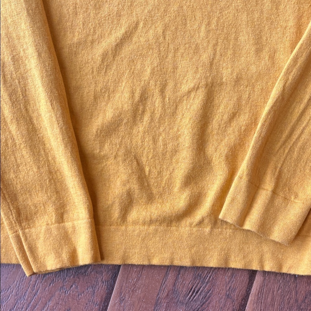 J. Crew Mustard Ruffle Neck Sweater Size M - Picture 4 of 7